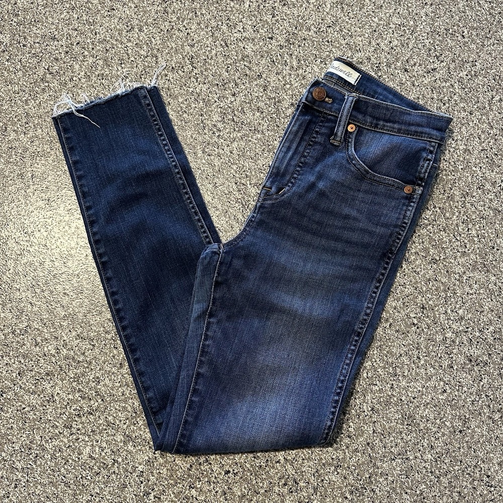 Madewell Jeans Womens 25x27 10" High Rise Skinny Raw Hem Stretch Denim